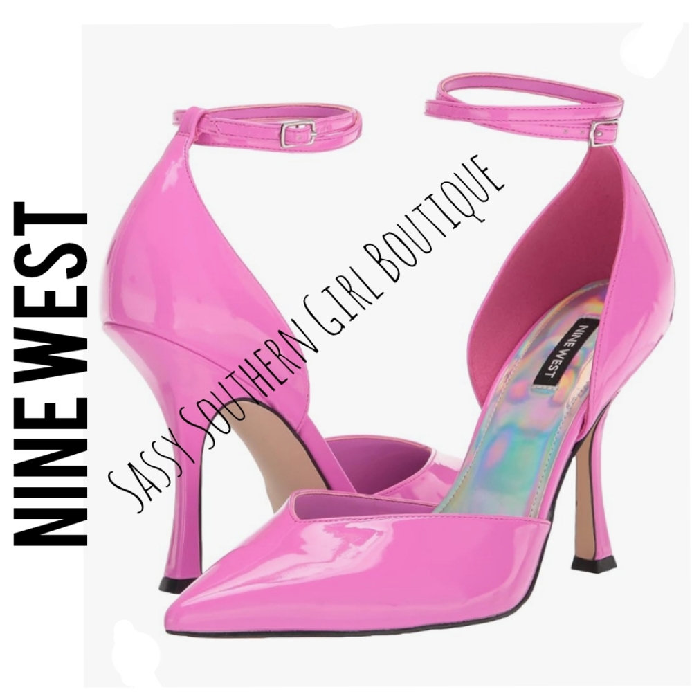 🆕⭐ NINE WEST pink ankle strap stiletto heels
